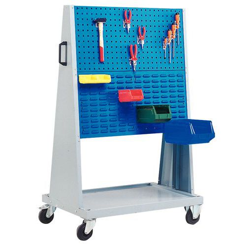 Trolley with Perfo® panel and panel with container attachments