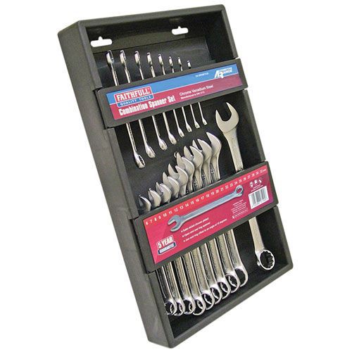 18 Piece Chrome Vanadium Combination Spanner Set