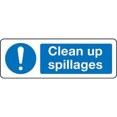 Clean Up Spillages - Sign