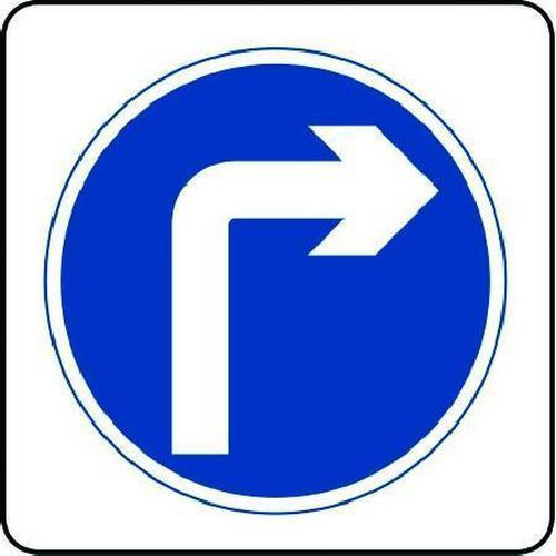 Turn Right - Aluminium Sign