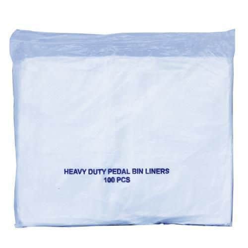 Clear Heavy Duty Pedal Bin Liners - Pack of 100