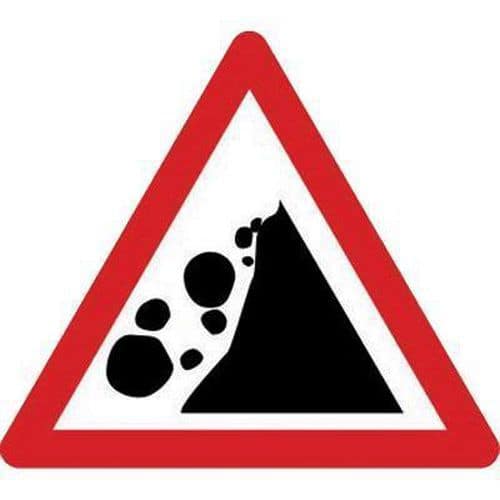 Falling/Fallen Rocks On Right - Class 2 Sign