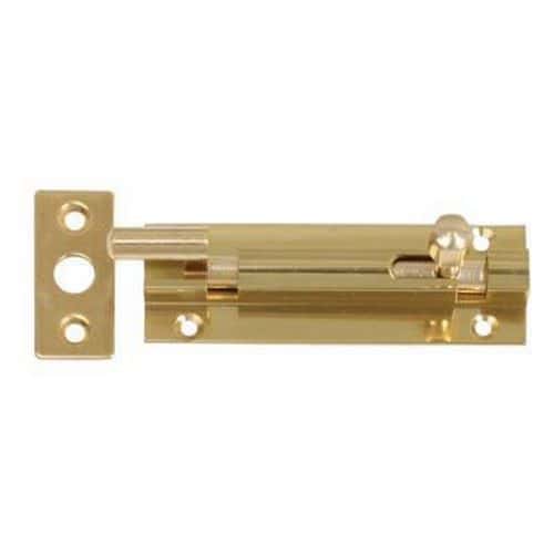 Budget Cranked Barrel Bolt - 150 x 25mm - Polished Brass