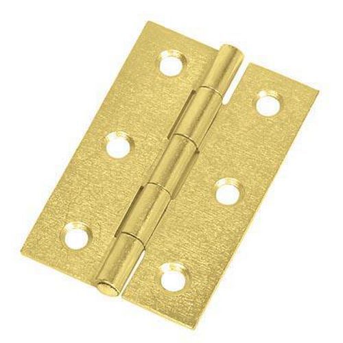 Steel Hinge - 75 x 50mm - Brass Plated