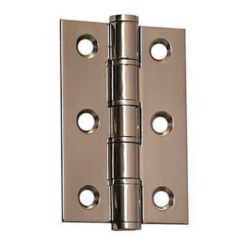 Washered Stainless Steel Hinge - 76 x 51 x 2mm - Polished Stainless