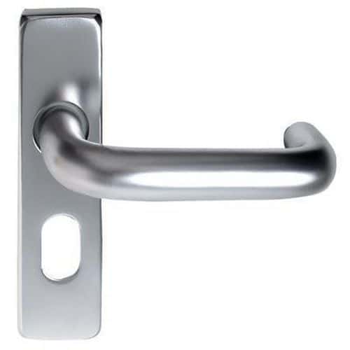 Altro 20mm Return to Door Handle - Oval Lock Set - Satin Aluminium