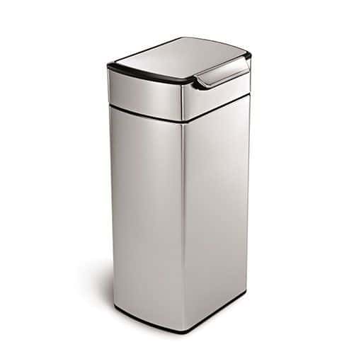 Brushed Steel Rectangular touch bar bin