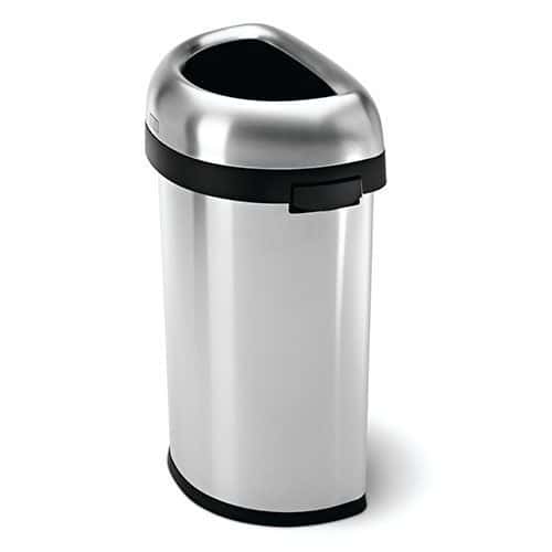 Brushed Steel Open Semi Round Bin