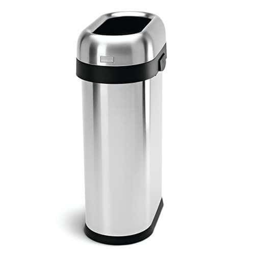 Brushed Steel Open Slim Bin- 50 L