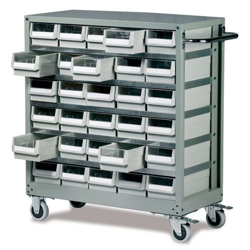 Small Parts Container Trolley - 30 Drawers for Organization & Storage