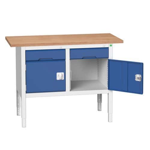 Bott Verso Adjustable Workbench With Cabinet & Drawer 830-930x1250x600mm