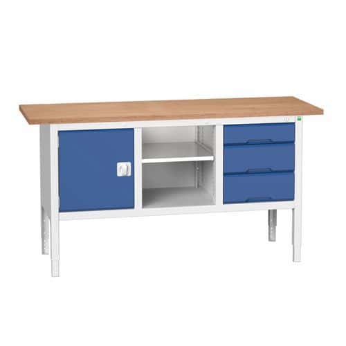 Bott Verso Adjustable Workbench With Storage HxWxD 830-930x1750x600mm