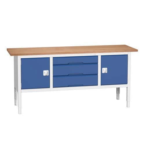 Bott Verso Adjustable Workbench x3 Drawers & 2 Cabinets 830-930x2000x600mm