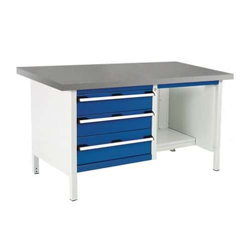 Bott Cubio Heavy Duty Workbench With Lino Top Shelves & Drawers 840x1500x750mm