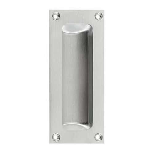 Rectangular Flush Aluminium Door Pull - 102 x 45mm - Satin Chrome