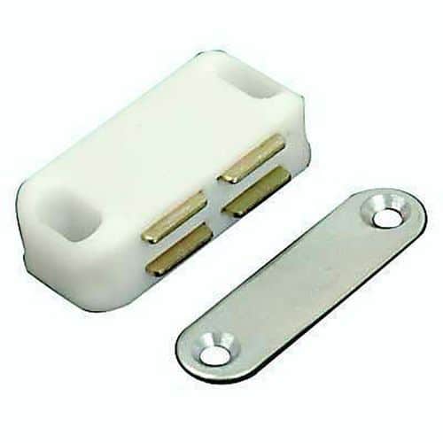 Budget Magnetic Catch - 40mm - 4.0kg Pull - White - Hardware