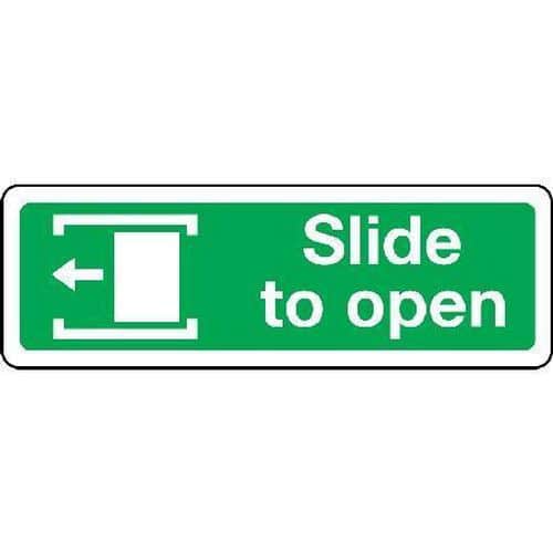 Slide To Open Left - Sign