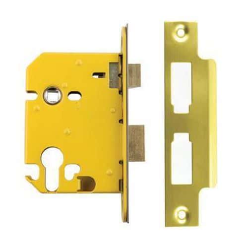 Altro Euro Profile Sashlock - 76mm Case - 57mm Backset - PVD Brass