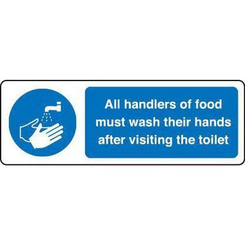 All Handlers Of Food Must Wash Their Hands - Sign