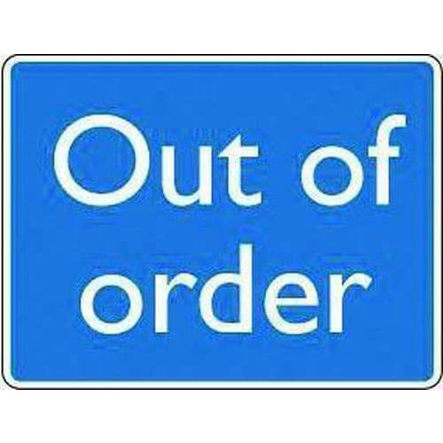 Out of order Sign - Blue & White