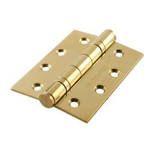 Enduro Twin Ball Bearing Hinge - 102 x 76 x 3mm - Brass Plated 304 Stainless Steel