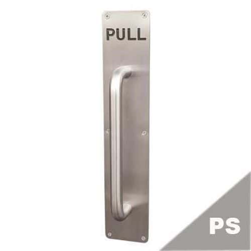 Altro Engraved Pull Handle on Plate - 375 x 75 x 1.5mm - Polished Stainless Steel