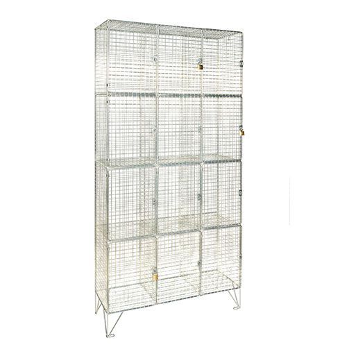 Wire Mesh Lockers With Doors - Bank of 12-40 Boxes