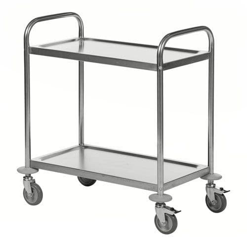 Stainless Steel Shelf Trolley - 100kg Capacity - Industrial Use