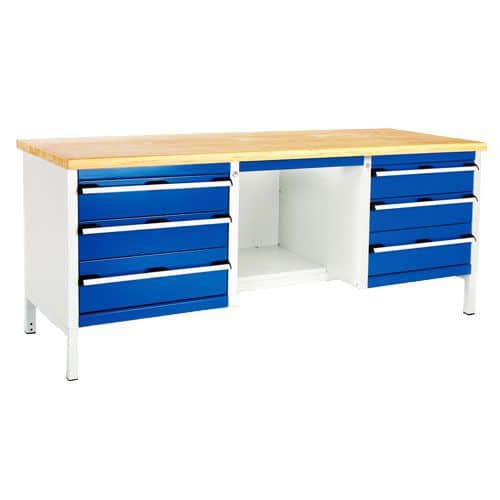 Bott Cubio Heavy Duty Workbench with 6 Drawers & Half Shelf