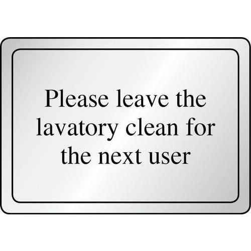 Please Leave The Lavatory Clean Sign