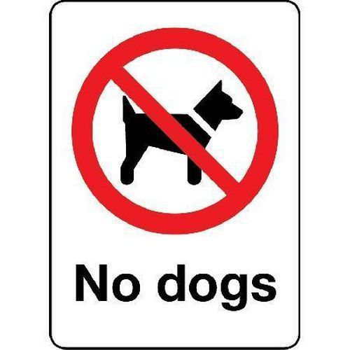 No Dogs Sign - Aluminium HxW 200x150mm