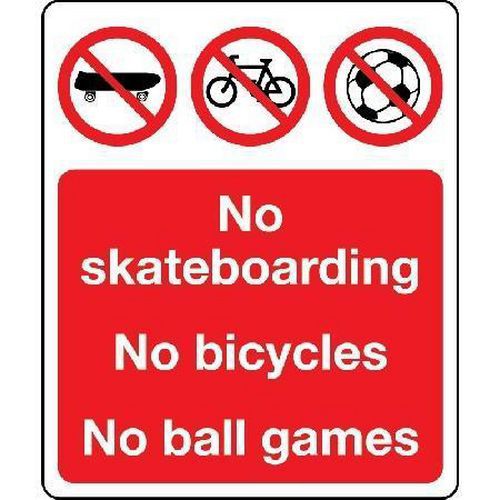 No Skateboarding No Bicycles Sign
