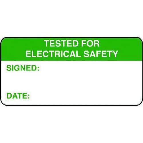 Tested for Electrical Safety Quality Control Labels