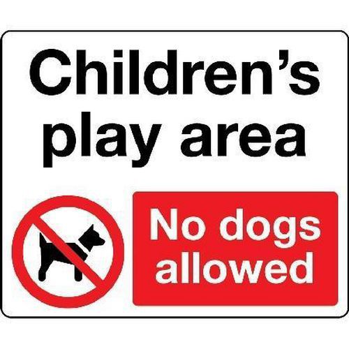 Children's Play Area No dogs Allowed - Sign