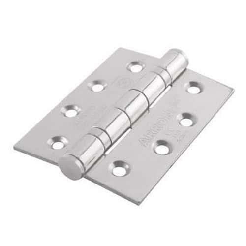 Enduro Twin Ball Bearing Hinge - 102 x 76 x 3mm - 304 Polished Stainless Steel