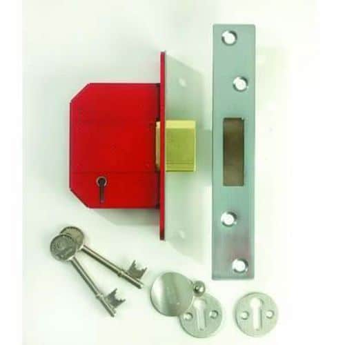 Union Strongbolt BS3621:2007 5 Lever Deadlock - 78mm Case - 57mm Backset - Satin Chrome