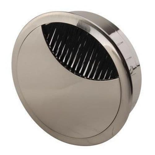 ION Mirror Effect Round Cable Tidy - 80mm - Brushed Nickel