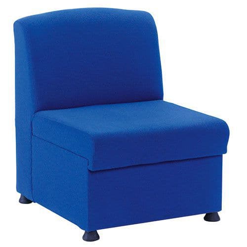Modular Reception Chair - Soft Fabric Seat - Glacier