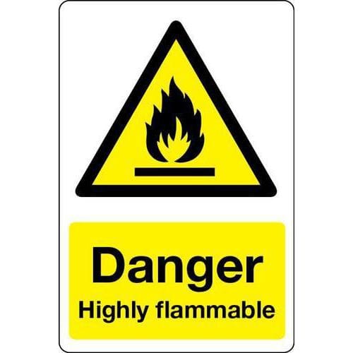 Danger Highly Flammable - Chemical Substance Sign
