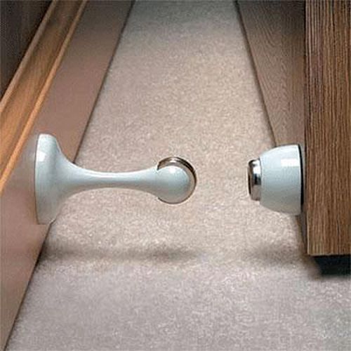 Magnetic Door Stop/Holder - 88 x 44mm - White