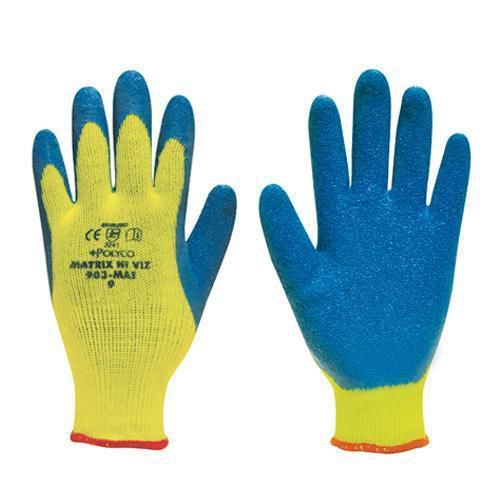 Hi Viz Thermal Latex Grip Gloves - Polyco