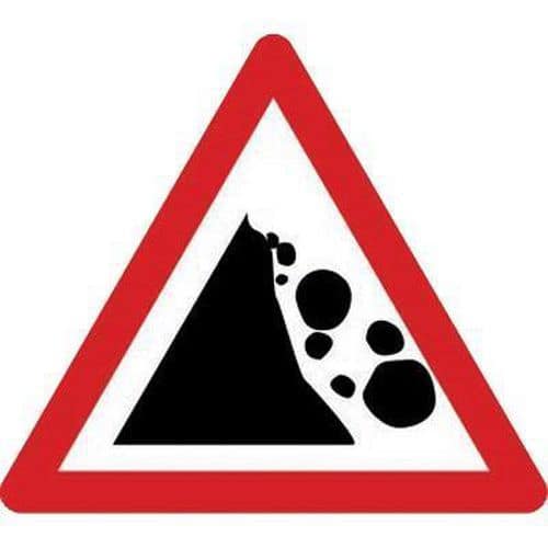 Falling/Fallen Rocks On Left - Class 2 Sign