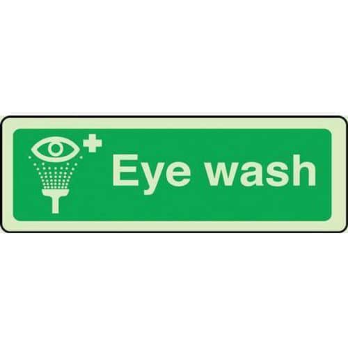 Eye Wash Photoluminescent Sign