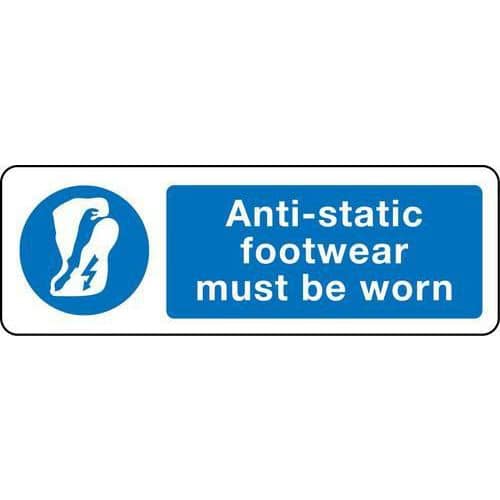 Anti-static Footwear Must Be Worn - Sign