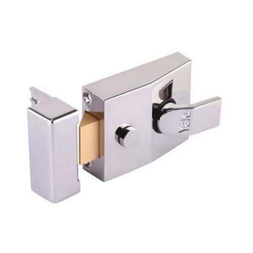 Yale 89 Double Locking Nightlatch - 60mm Backset - Polished Chrome Case/Cylinder