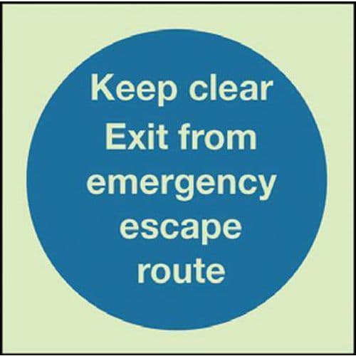 Keep Clear Emergency Escape Route - Sign