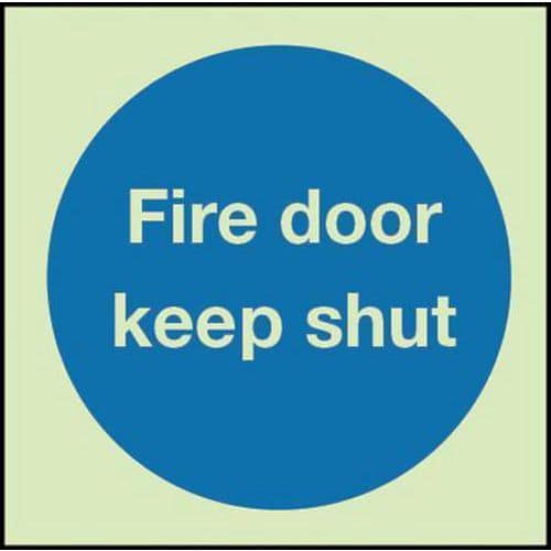 Fire Door Keep Shut - Photoluminescent Sign