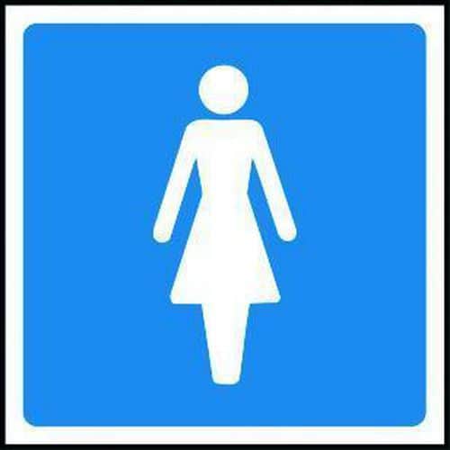 Female Toilet Sign - Blue & White