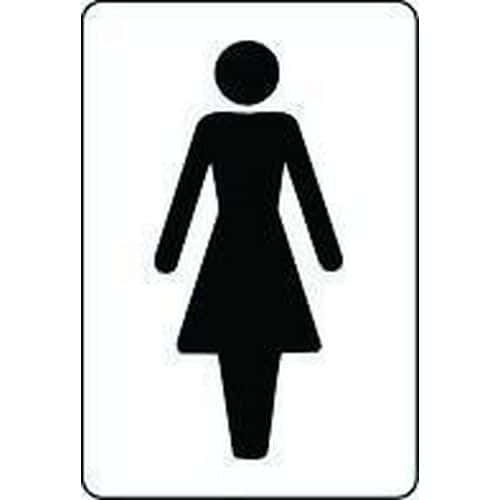 Female Toilet Pictorial Sign - Black & White