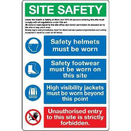 Site Safety, Helmets, Footwear etc - Sign